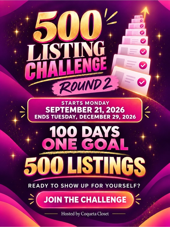 Coqueta Closet Dresses & Skirts - 100 Days • 500 Listing Challenge | September 21 - December 29, 2026 | Join Us!